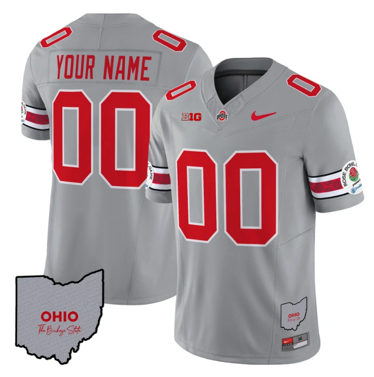 Custom Ohio State Buckeyes Jersey Rose Bowl Vapor Football Stitched V3 Gray by My Store