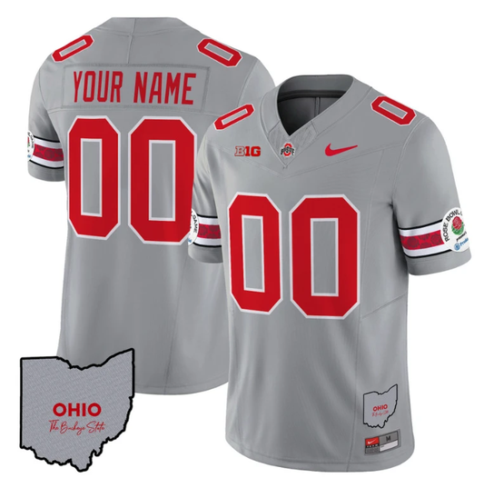 Custom Ohio State Buckeyes Jersey Rose Bowl Vapor Football Stitched V3 Gray by My Store