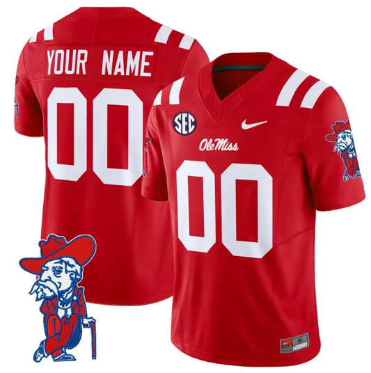 Custom Ole Miss Rebels Jersey Name and Number Vapor Limited College Football Stitched Red by My Store