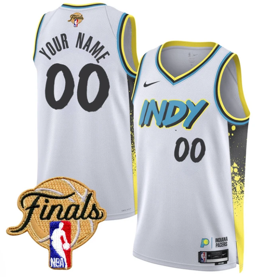 Custom Indiana Pacers Jersey 2025 Finals Swingman Stitched 24-25 City by My store basketball