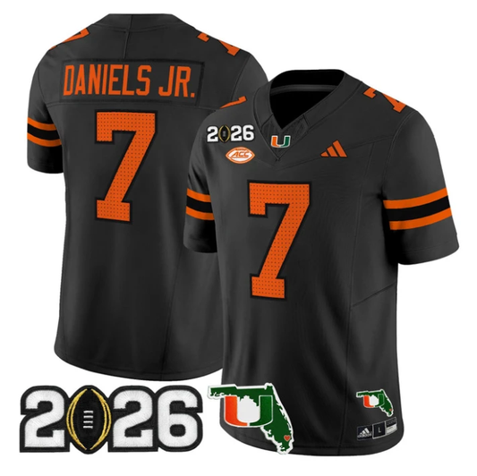 CJ Daniels Jersey #7 Miami Hurricanes 2026 CFP Final Florida Stitched by My Store NCAA Football Jerseys