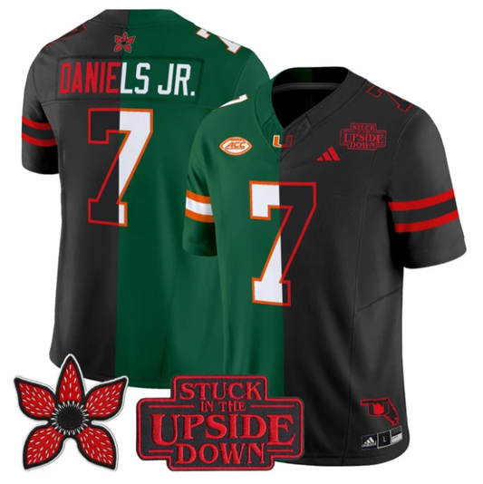 CJ Daniels Jersey #7 Miami Hurricanes Upside Down Edition Stitched by My Store NCAA Football Jerseys