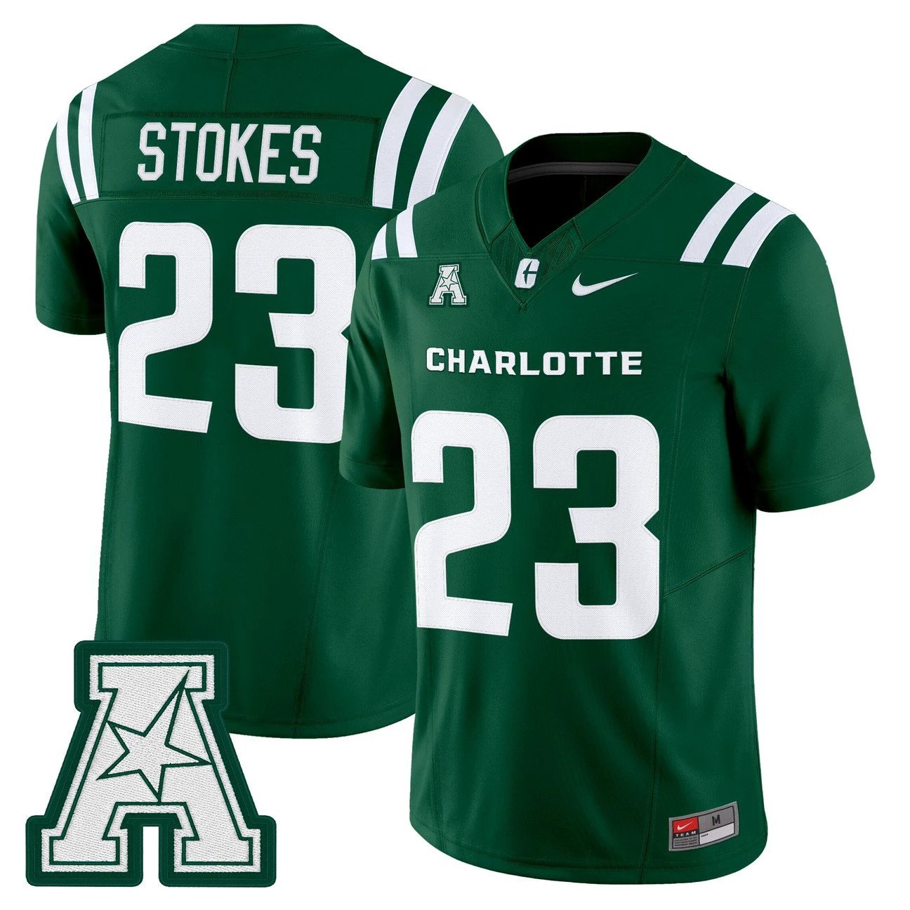 CJ Stokes Jersey #23 Charlotte 49ers 2025 Vapor Limited Stitched by My Store NCAA Football Jerseys