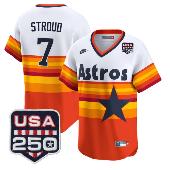CJ Stroud Jersey #7 Houston Astros 250 USA Patch Limited Stitched by My Store