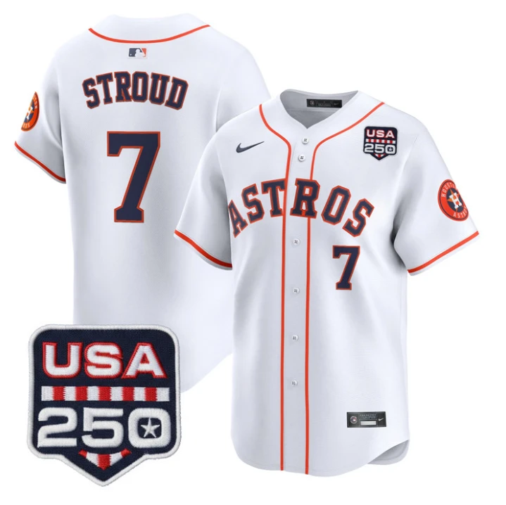 CJ Stroud Jersey #7 Houston Astros 250 USA Patch Limited Stitched by My Store