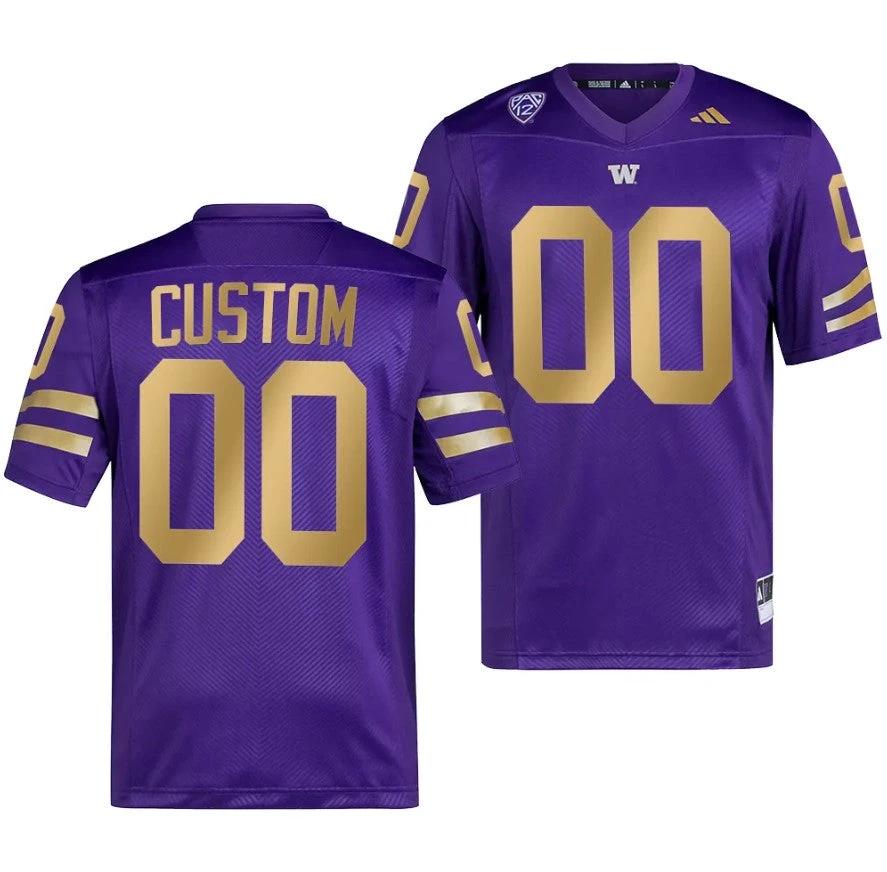 Custom Washington Huskies Jersey Name and Number College Football Premier Purple by My Store