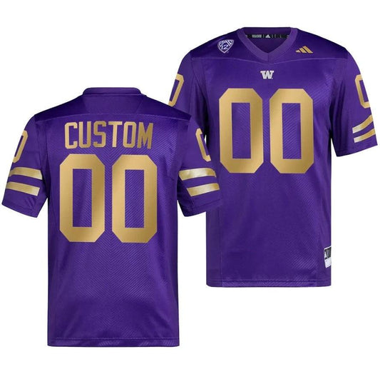 Custom Washington Huskies Jersey Name and Number College Football Premier Purple by My Store
