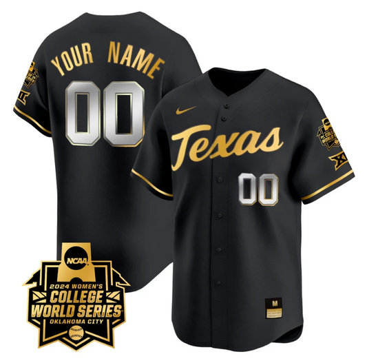 Custom Texas AM Aggies Jersey 2024 College World Series Champions Vapor Premier Limited NCAA Baseball Stitched Black Gold by My Store