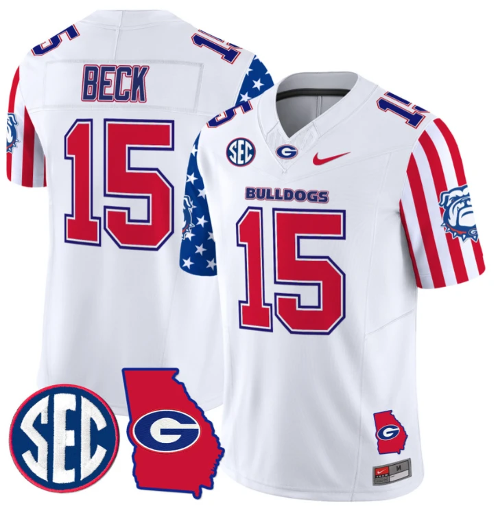 Carson Beck Jersey #15 Georgia Bulldogs American Style Vapor Limited Football Stitched Royal by My Store