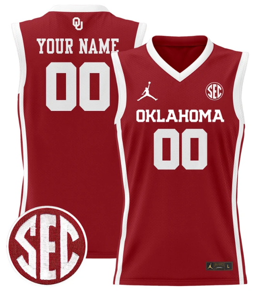 Custom Oklahoma Sooners Jersey 2024 Lightweight Basketball Stitched Crimson by My store basketball