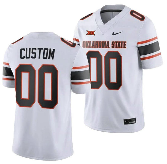 Custom Oklahoma State Jersey Name and Number College Football 2023 Game White by My Store