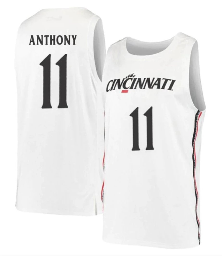 CJ Anthony Jersey Cincinnati Bearcats College Basketball White #11 by My store basketball