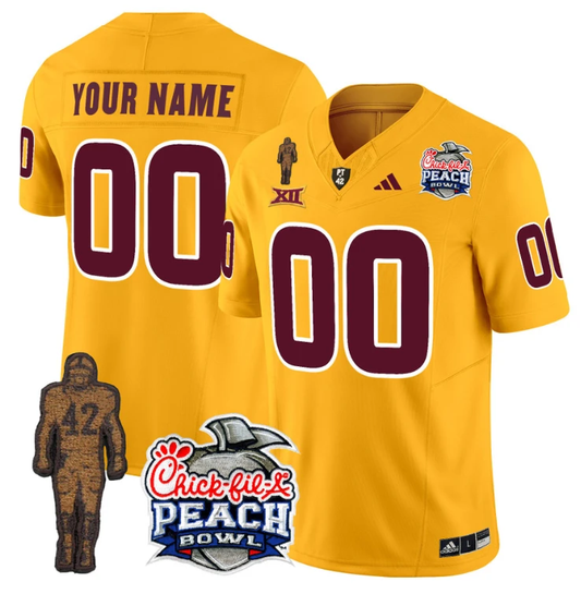 Custom Sun Devils Pat Tillman Jersey Name, Number Peach Bowl Patch Gold by My Store
