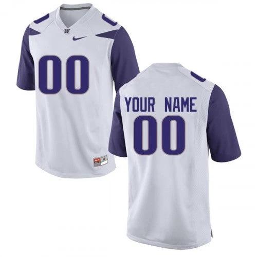 Custom Washington Huskies Jersey Name and Number NCAA College Football White by My Store