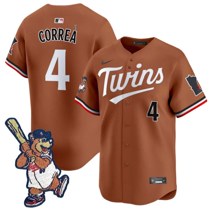 Carlos Correa Jersey #4 Minnesota Twins T.C. Bear Patch Vapor Premier Limited Stitched by My Store