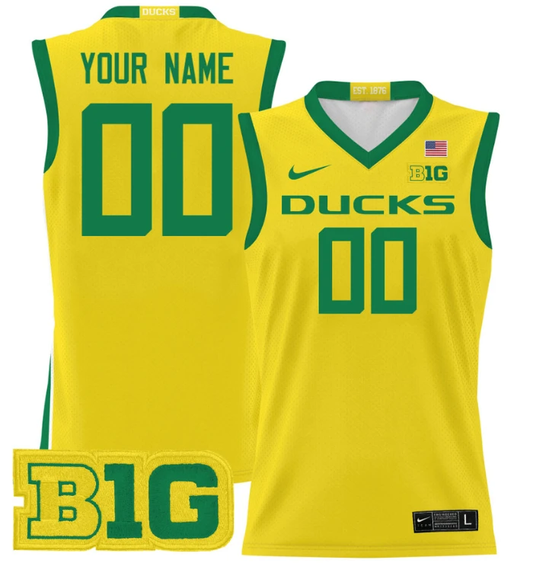 Custom Oregon Ducks Jersey 2024 Lightweight Basketball Yellow by My store basketball