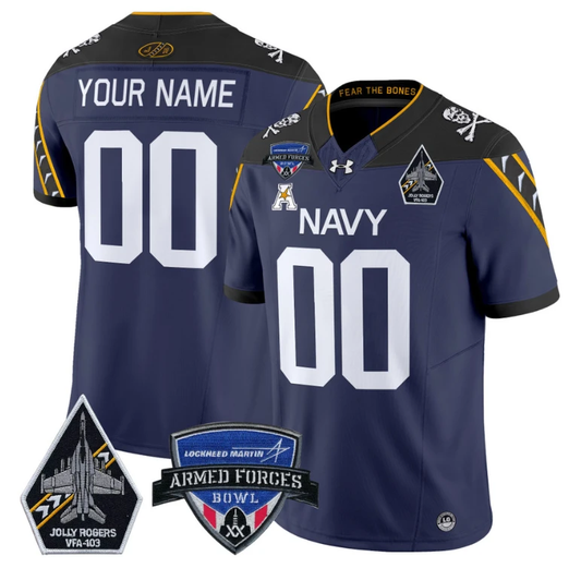 Custom Navy Midshipmen Jersey 2025 Armed Forces Bowl Patch Football navy by My Store