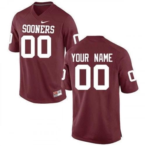 Custom Oklahoma Sooners Jersey Name and Number NCAA College Football Replica Red by My Store