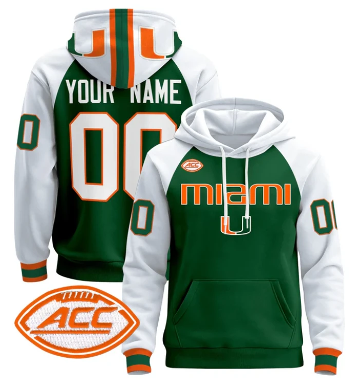 Custom Miami Hurricanes Hoodie Name, Number 2024 Pullover V3 by Hoodie Pullover