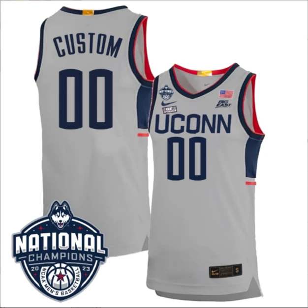 Custom UConn Huskies Jersey Name and Number 2023 National Champions College Basketball by My store basketball