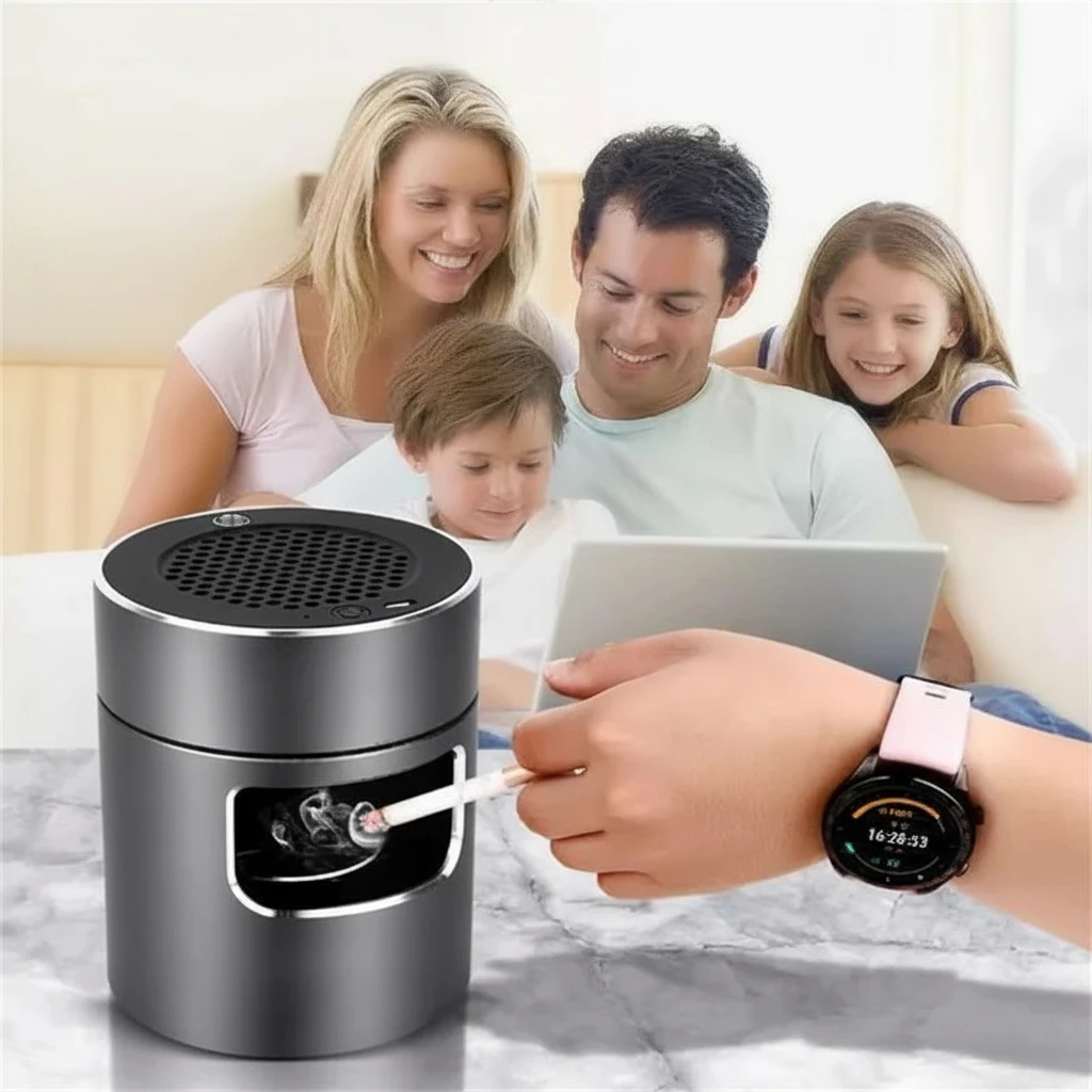 USB-powered Ashtray with HEPA Filter & Ionizer by BowLift