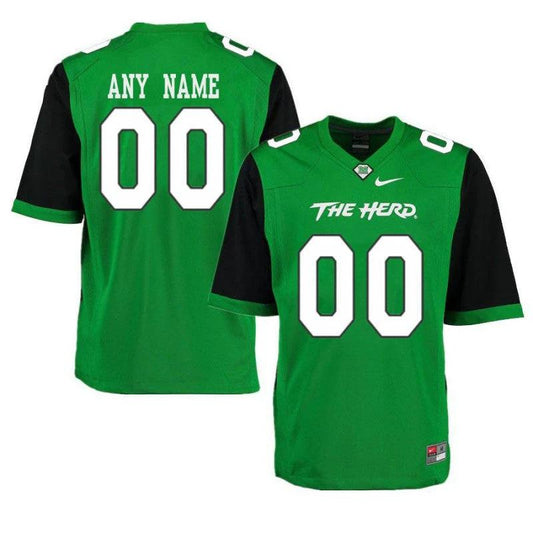 Custom Marshall Thundering Herd Jersey Name and Number NCAA College Football Green by My Store