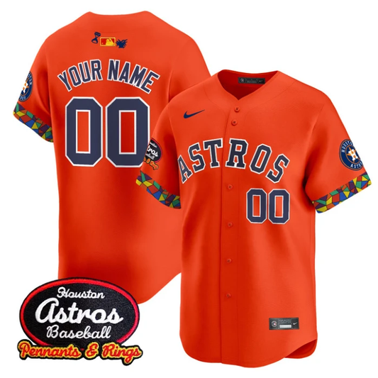 Custom Houston Astros Jersey El Tiempo Cantina Vapor Premier Limited Stitched Orange by My Store
