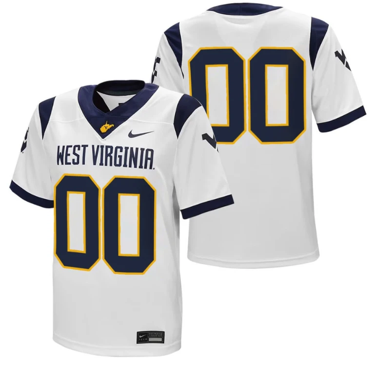 Custom West Virginia Mountaineers Jersey Name and Number College Football Stitched White by My Store