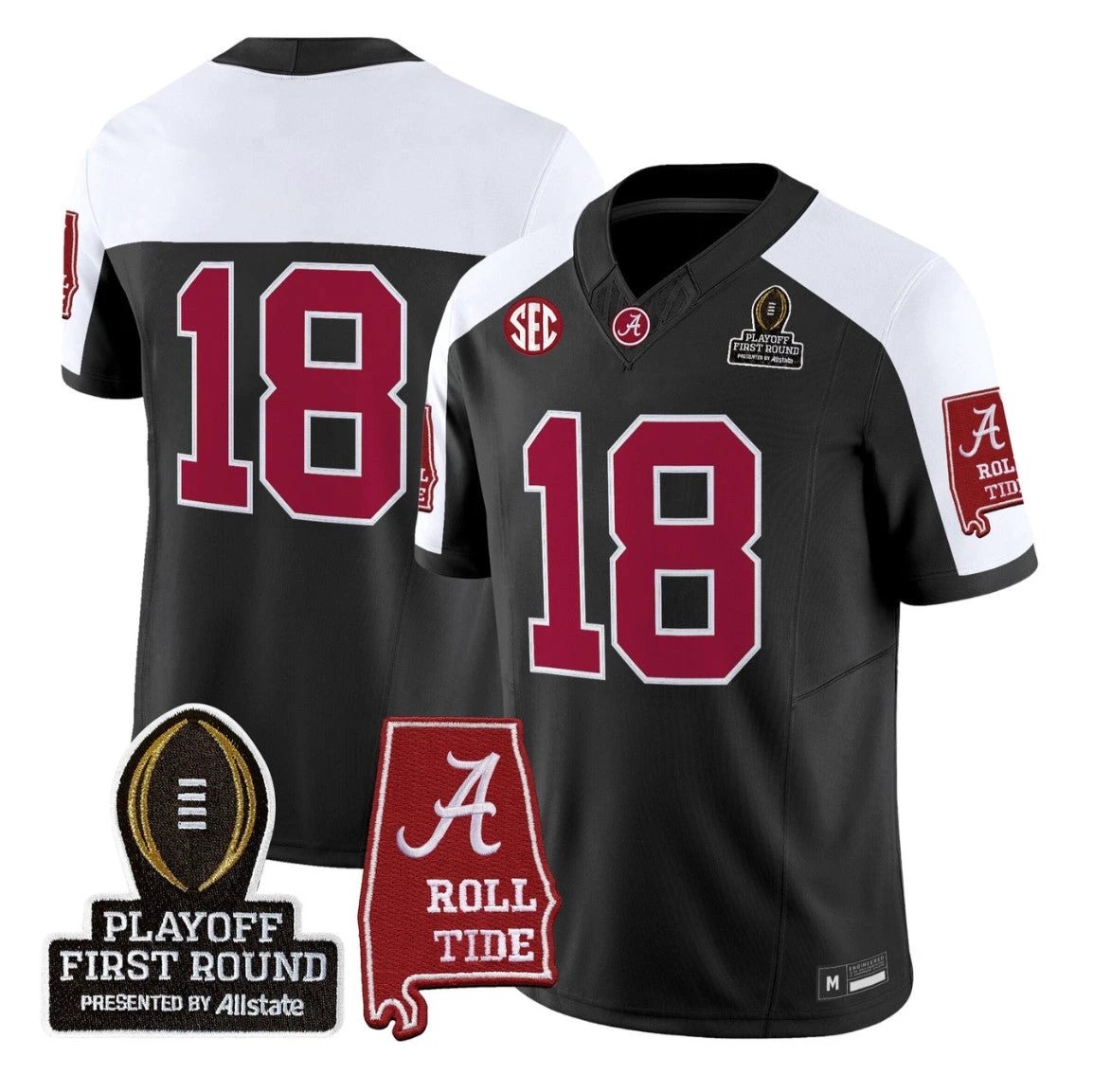 Crimson Jersey #18 Alabama Crimson 2025 Playoff First Round Stitched by My Store NCAA Football Jerseys