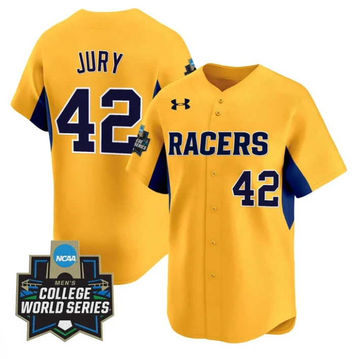 Charlie Jury Jersey #42 Murray State Racers 2025 World Series Stitched Gold by My Store