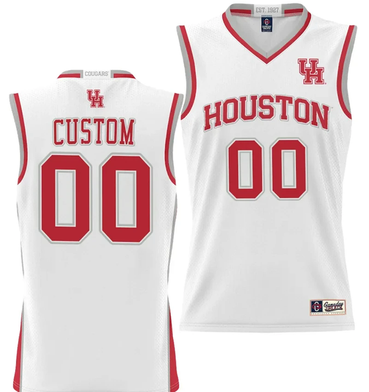 Custom Houston Cougars Jersey Name and Number NIL College Basketball Lightweight White by My store basketball