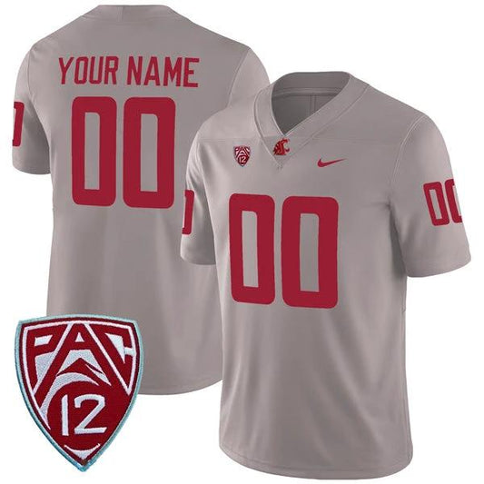 Custom Washington State Cougars Jersey Name and Number College Football Grey Alternate Game – All Stitched by My Store