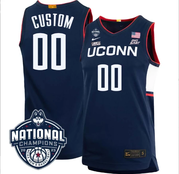 Custom UConn Huskies Jersey Name and Number 2023 National Champions College Basketball by My store basketball