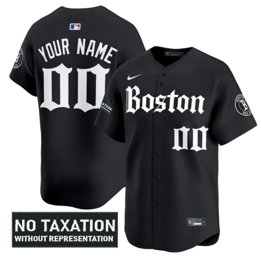 Custom Boston Red Sox Jersey Retro Newspaper Edition Vapor Limited Stitched Black by My Store