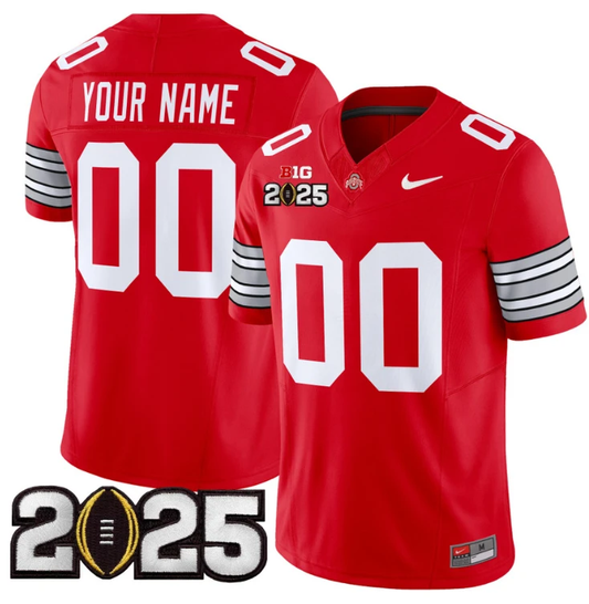Custom Ohio State Buckeyes Jersey 'Heritage Stripe' 2025 CFP Final Red by NCAA Football Jersey
