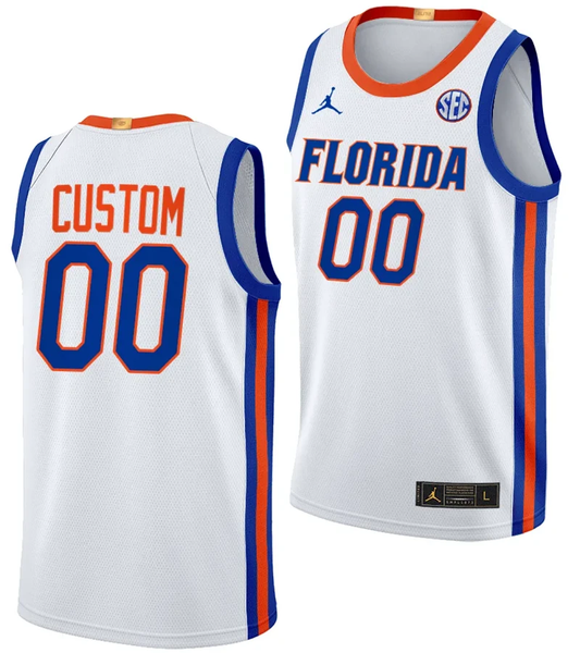Custom Florida Gators Jersey Name and Number Limited College Basketball 2023-24 Home White by My store basketball