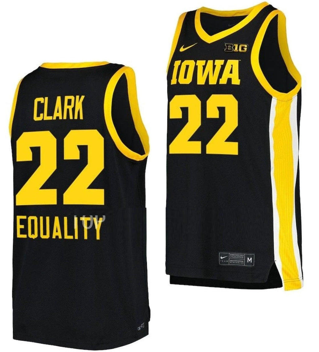 Caitlin Clark Jersey Iowa Hawkeyes College Basketball Black Equality #22 by My store basketball