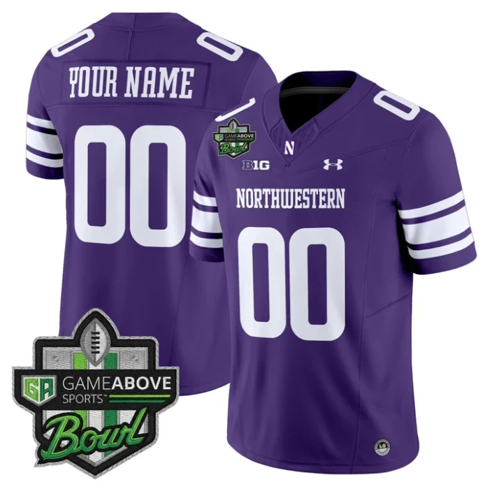 Custom Northwestern Wildcats Jersey 2025 GameAbove Sports Bowl Stitched by My Store NCAA Football Jerseys