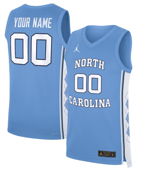 Custom North Carolina Tar Heels Basketball Jersey Name, Number White by My store basketball