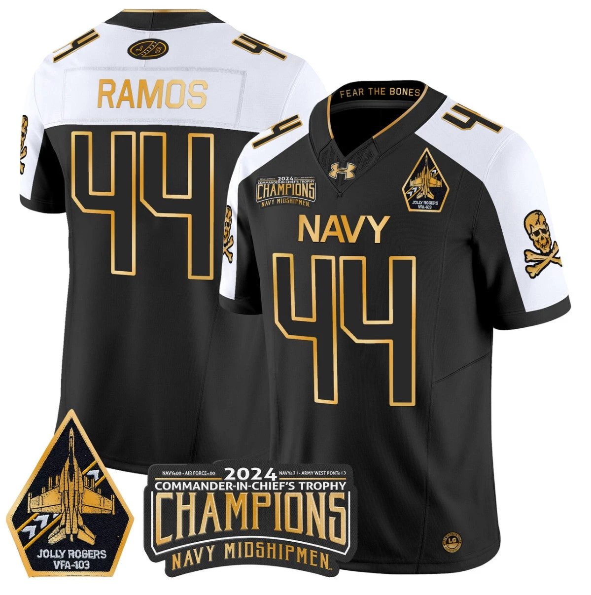 Colin Ramos Jersey #44 Navy Midshipmen Commander-in-chief's Trophy Alternate by NCAA Football Jersey