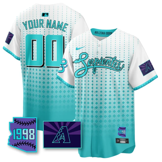 Custom Arizona Diamondbacks Jersey Purple for Second “Serpientes” City Connect Stitched White by My Store