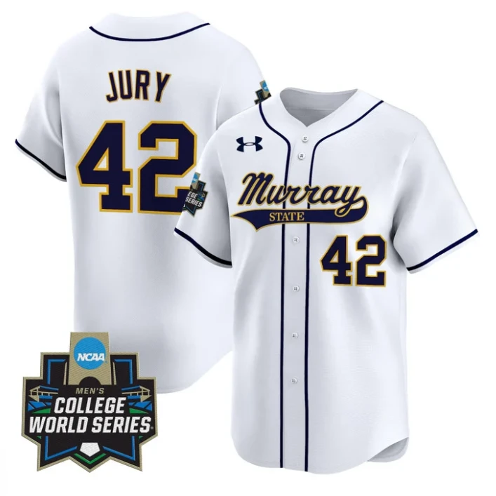 Charlie Jury Jersey #42 Murray State Racers 2025 World Series Stitched White by My Store