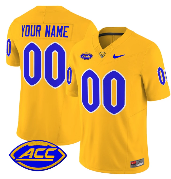 Custom Pittsburgh Panthers Jersey Name and Number Vapor Limited College Football Stitched Gold by My Store