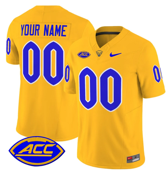 Custom Pittsburgh Panthers Jersey Name and Number Vapor Limited College Football Stitched Gold by My Store