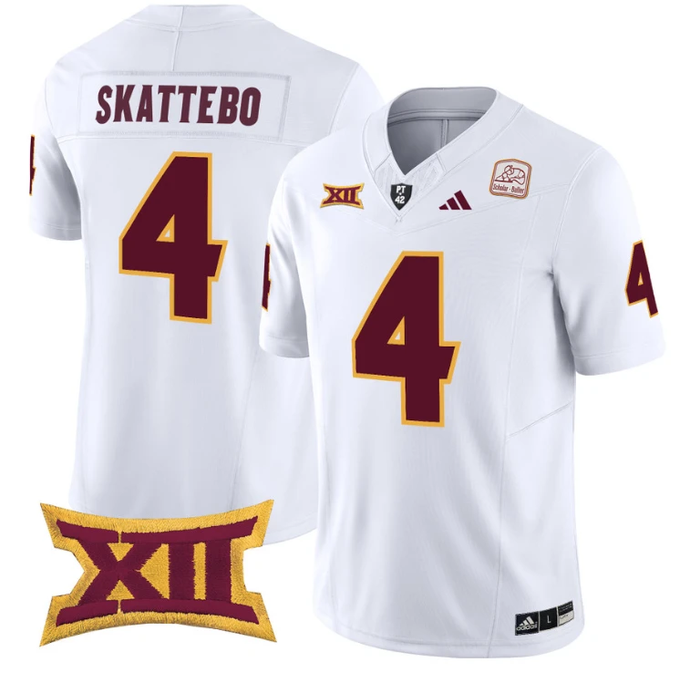 Cam Skattebo Jersey #4 Arizona State Sun Devils Vapor Limited College Football White by My Store