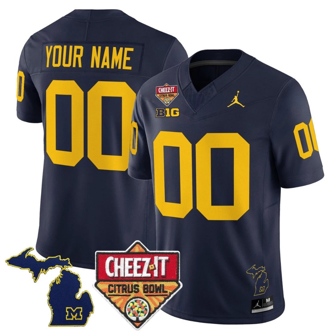 Custom Michigan Wolverines Jersey 2025 Cheez-It Citrus Bowl Stitched by My Store NCAA Football Jerseys