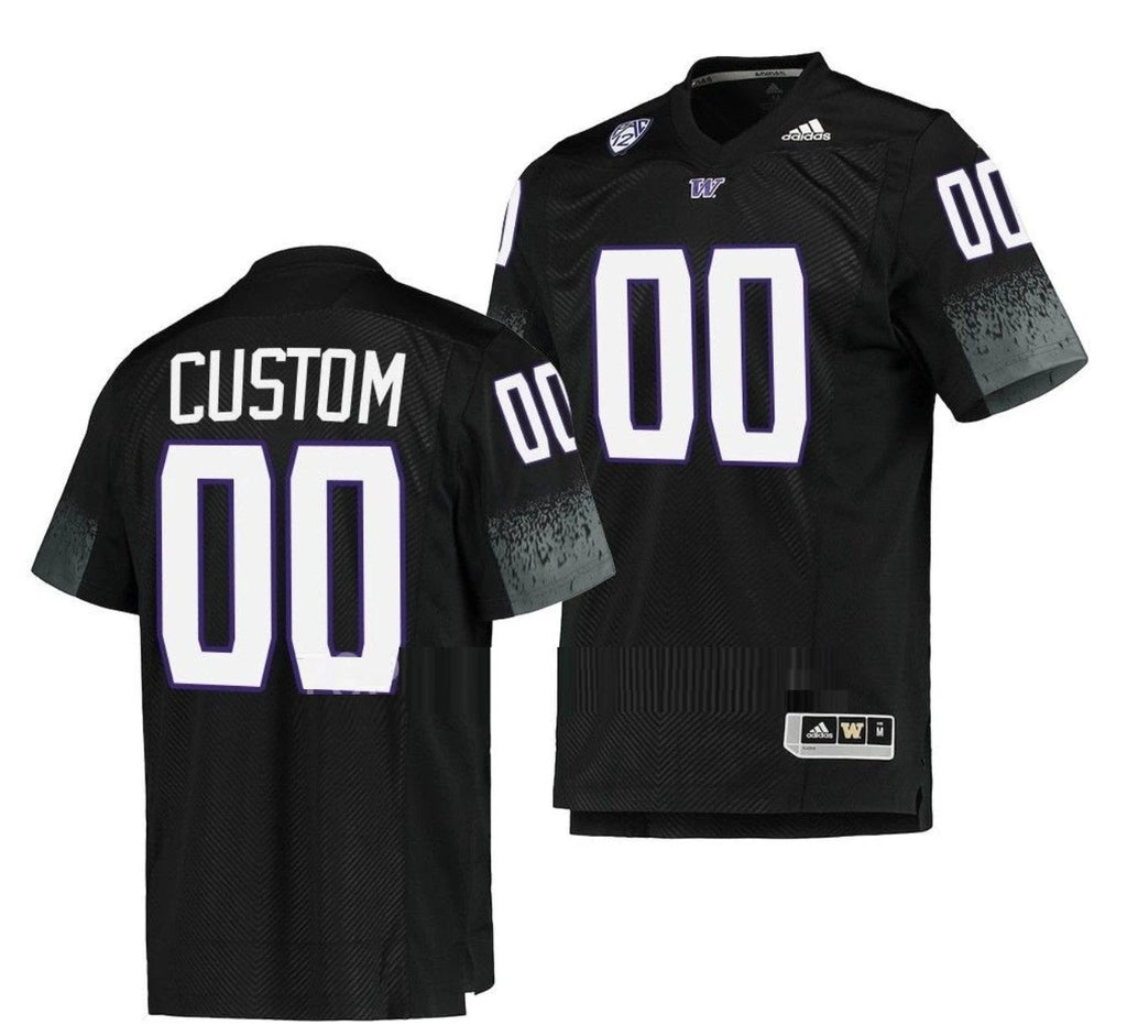 Custom Washington Huskies Jersey Name and Number NCAA College Football Premier Black by My Store