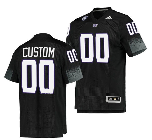 Custom Washington Huskies Jersey Name and Number NCAA College Football Premier Black by My Store
