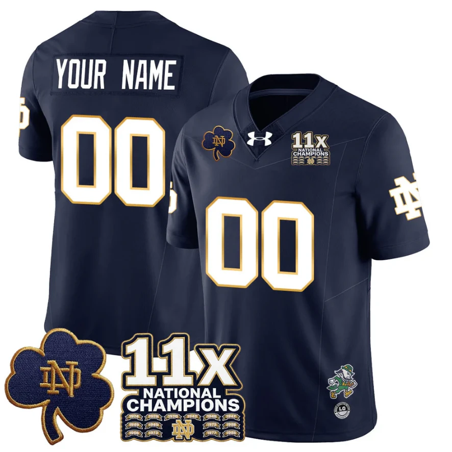 Custom Notre Dame Jersey Name, Number 11x-Time National Champions Stitched by My Store NCAA Football Jerseys