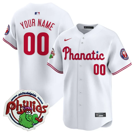 Custom Phillies Jersey Phanatic Patch Vapor Premier Limited Stitched White by My Store
